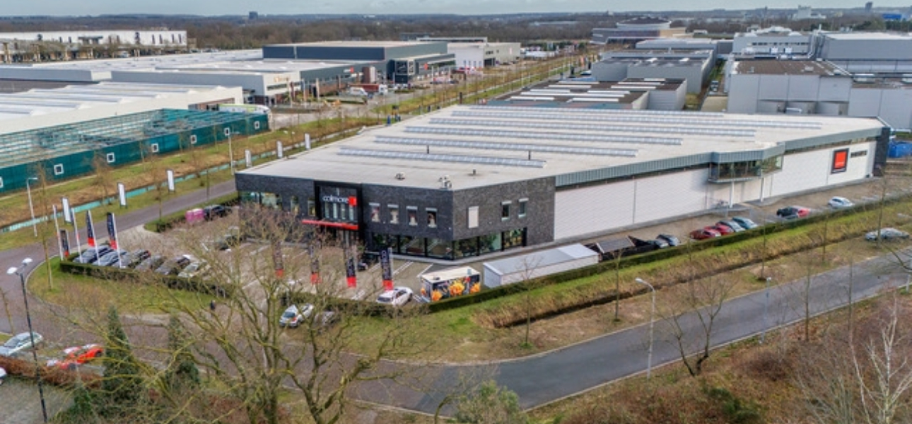 Aerial view of a logistics park in Venlo - RENEW Real Estate Project